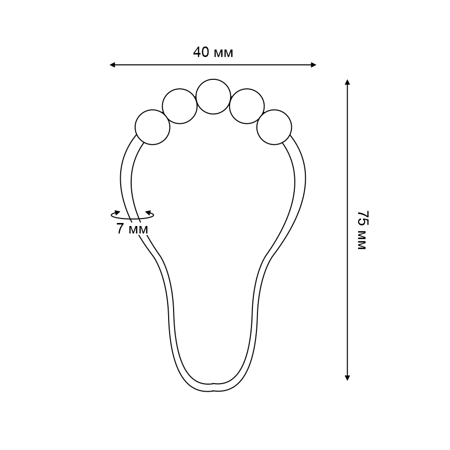 Кольца для штор Zenfort 12 шт металл, хром
