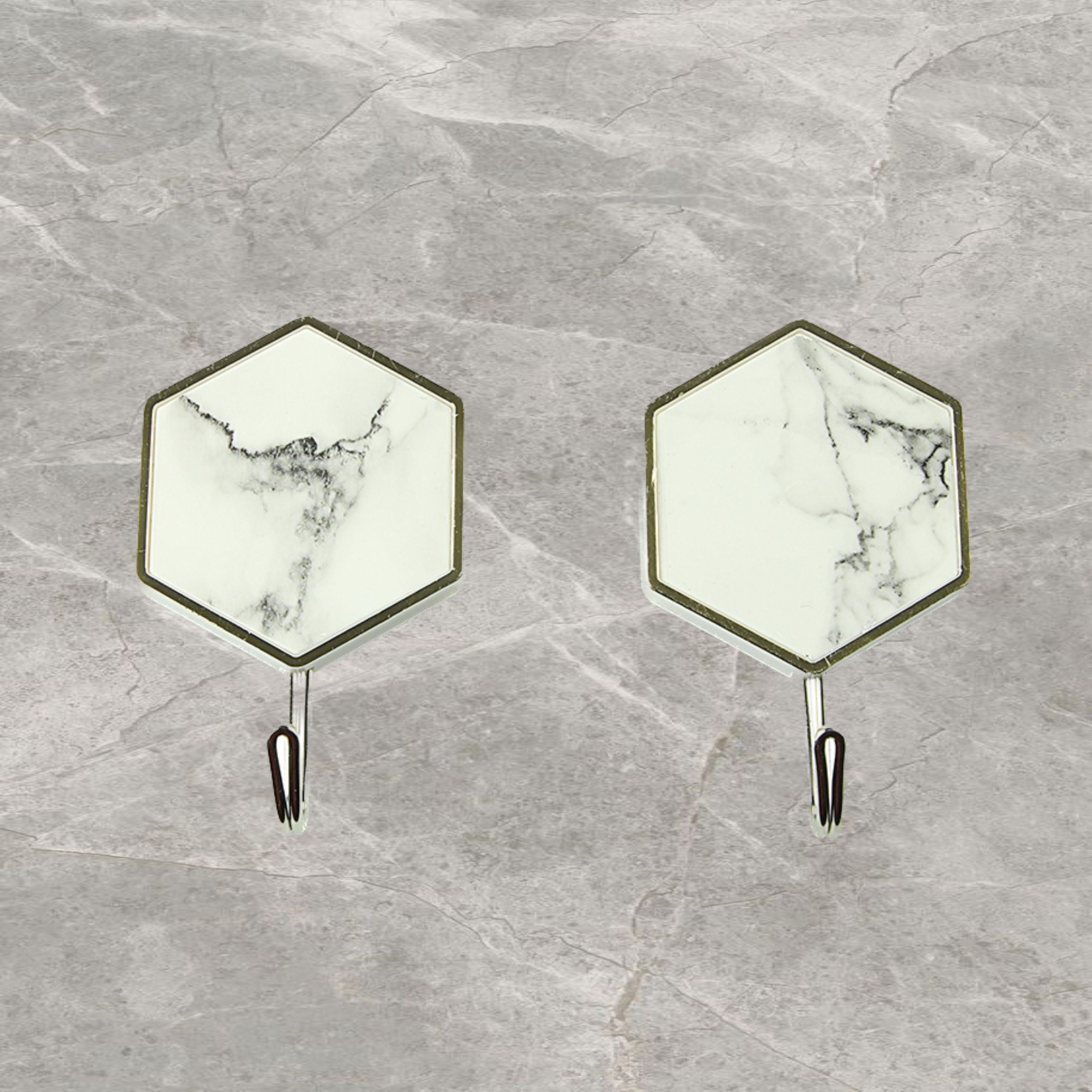 Крючок самоклеящийся Delphinium "Мрамор" ромб, 2 шт, блистер