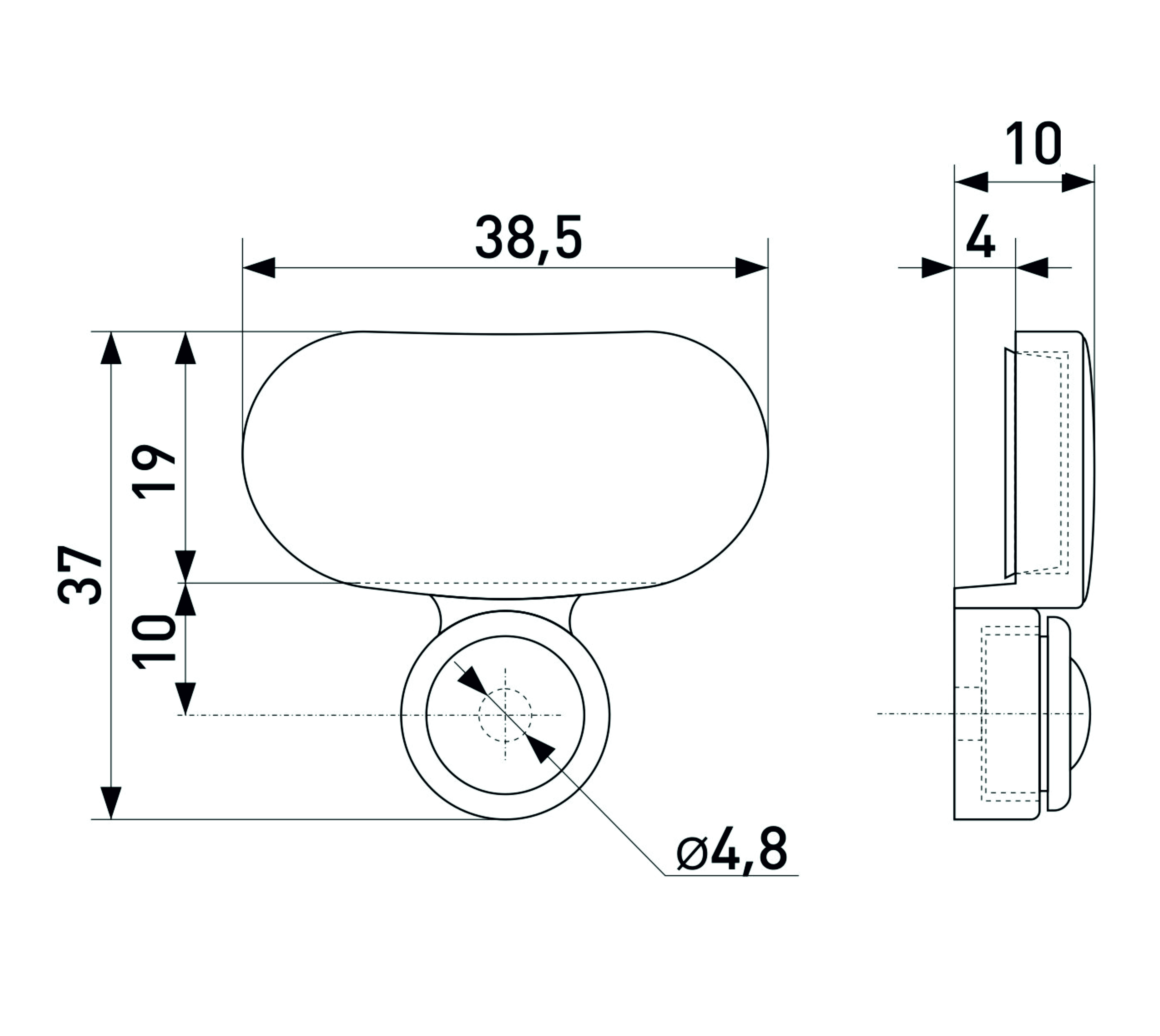 Зеркалодержатель Trodos  "2005" L38 4шт, бронза