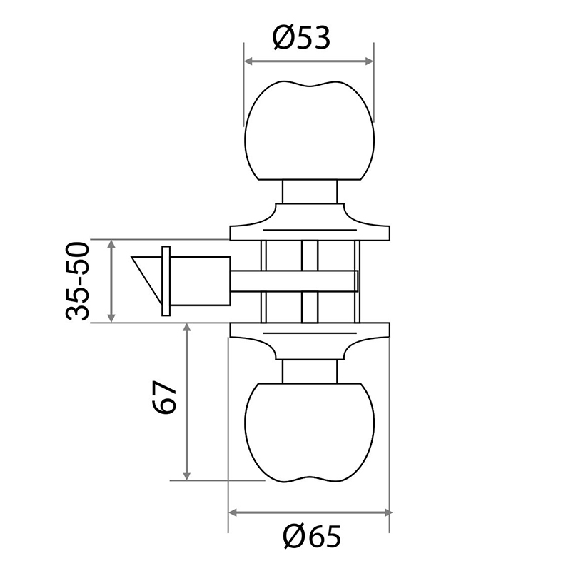 Ручка-защелка Trodos ЗШ-01 золото