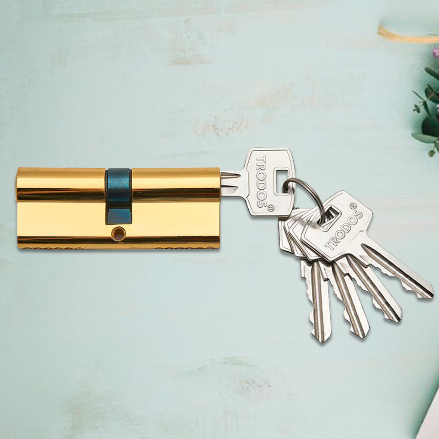 Механизм цилиндровый Trodos ЦМ 80(40/40) сплав ЦАМ 5 ключей, хром