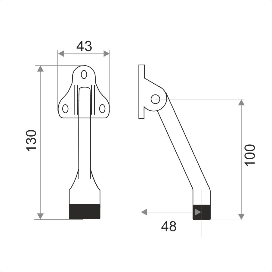 Упор дверной Trodos Козья ножка Н130 бронза