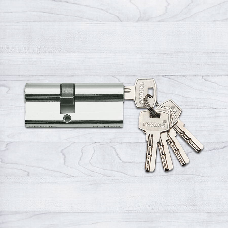 Механизм цилиндровый Trodos ЦМП 80(35/45) сплав ЦАМ 5 ключей, хром