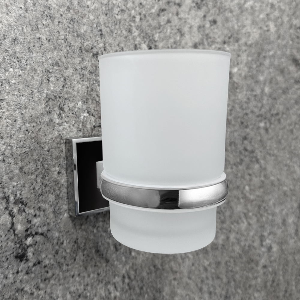 Стакан 1-ый с держателем Zenfort коллекция "Генезис", черный