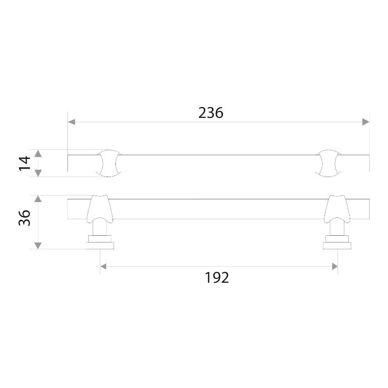 Ручка-скоба мебельная Trodos "DMZ-50039" 192мм сплав ЦАМ 258гр, античное серебро