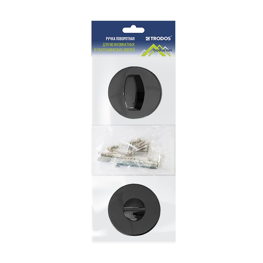 Ручка поворотная Trodos "BK" серия 06 slim, черный никель