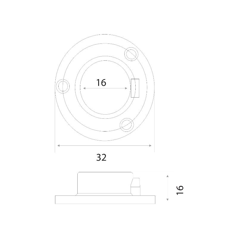 Фланец для трубы D16, хром