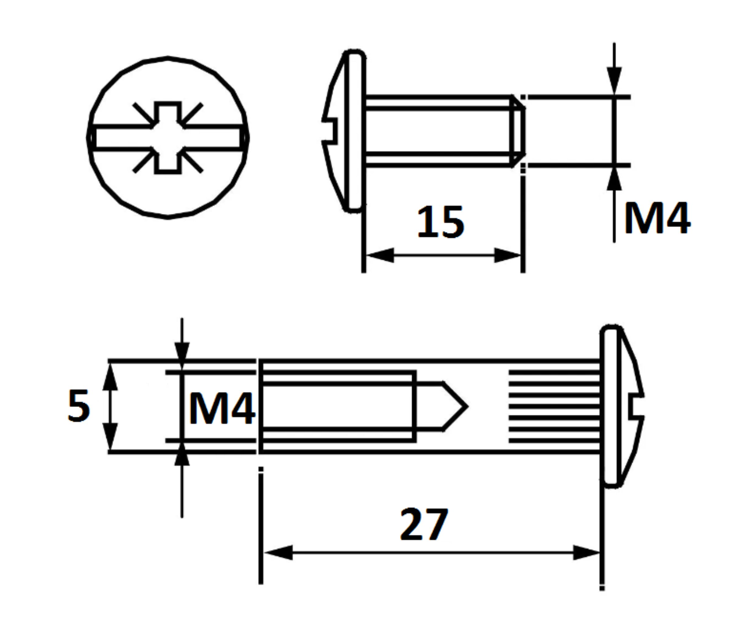 Стяжка межсекционная Trodos M4х27+M4х15 2000 шт