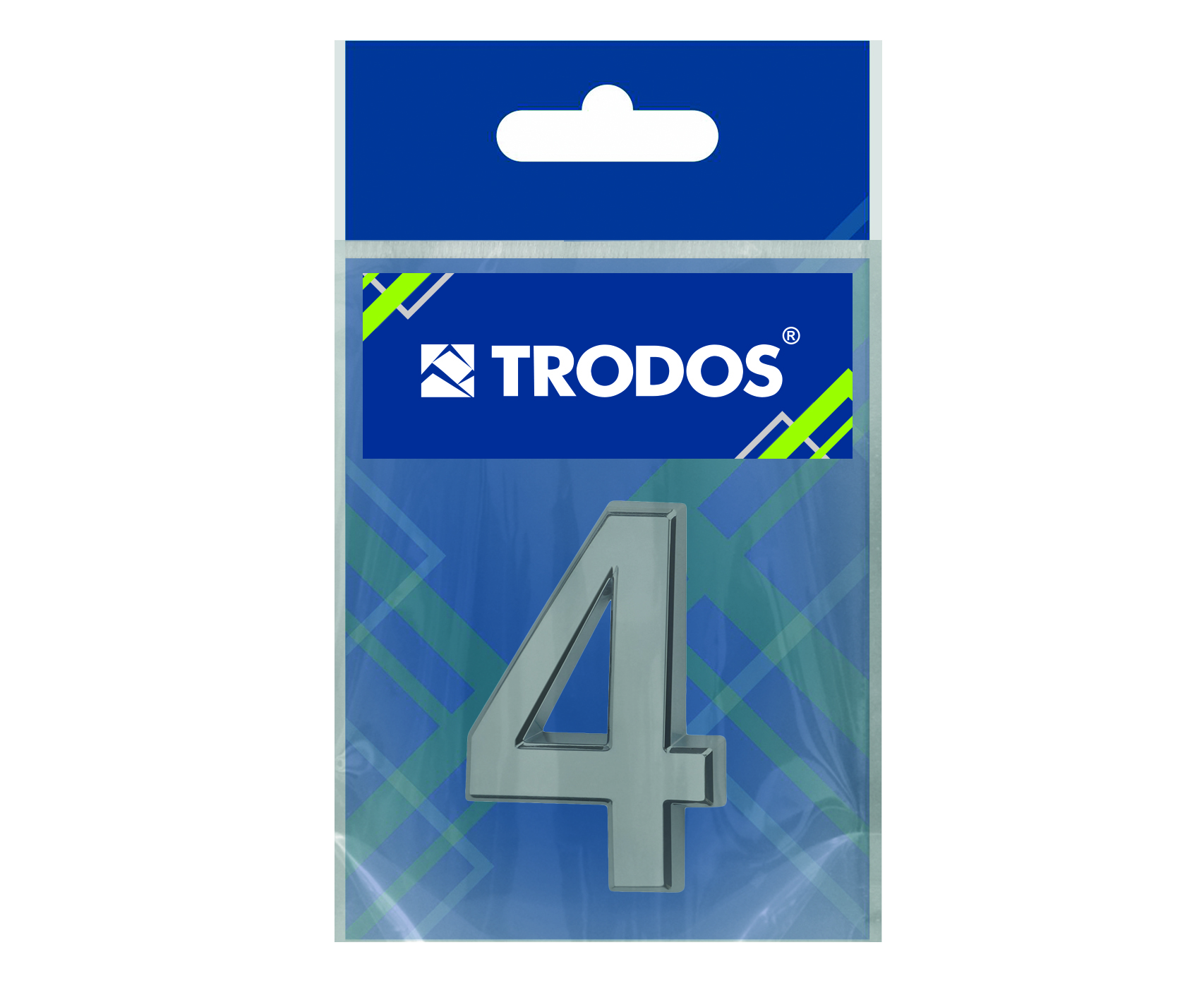 Цифра дверная Trodos "4" классика, хром
