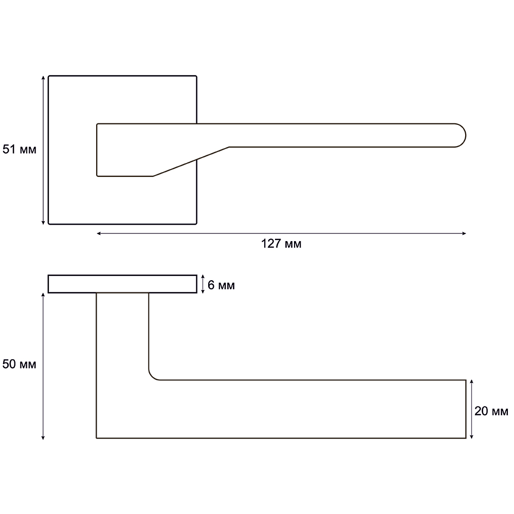 Ручка раздельная Trodos "604" серия 03 slim, белый