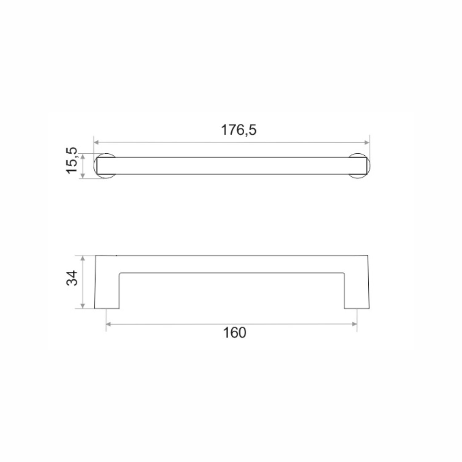 Ручка-скоба мебельная Trodos "22435" 160мм алюминий 73гр, шампань хром матовый
