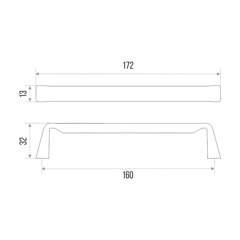 Ручка-скоба мебельная Trodos "DMZ-22707" 160мм сплав ЦАМ 141гр, белый матовый