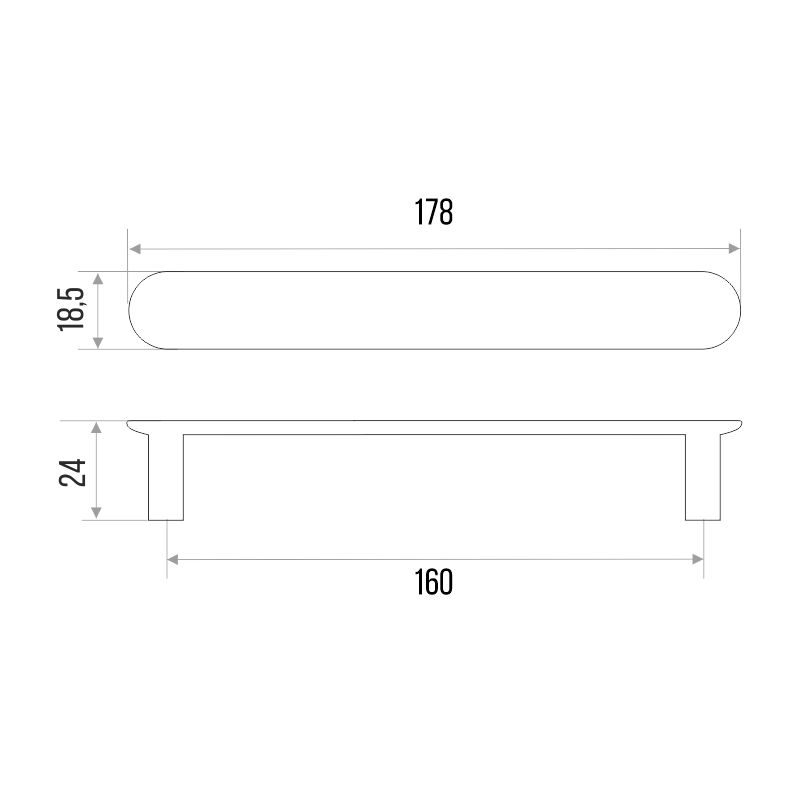 Ручка-скоба мебельная Trodos "DMZ-22650" 160мм сплав ЦАМ 76гр, белый матовый