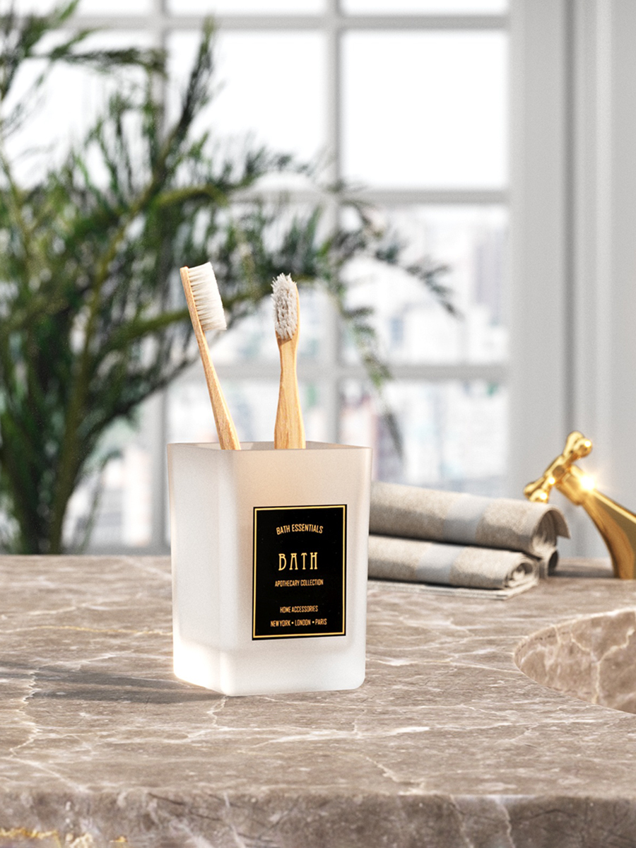 Стакан для зубных щёток Zenfort "Оптима", стекло