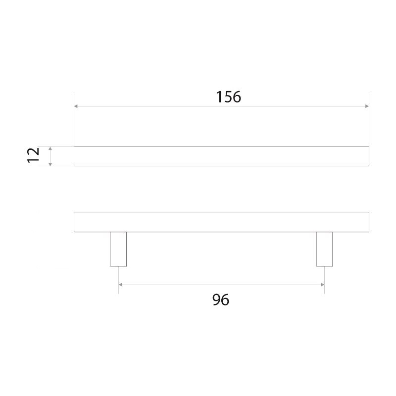 Ручка-рейлинг мебельная Trodos "8926" D12х96-156мм нержавеющая сталь, черный