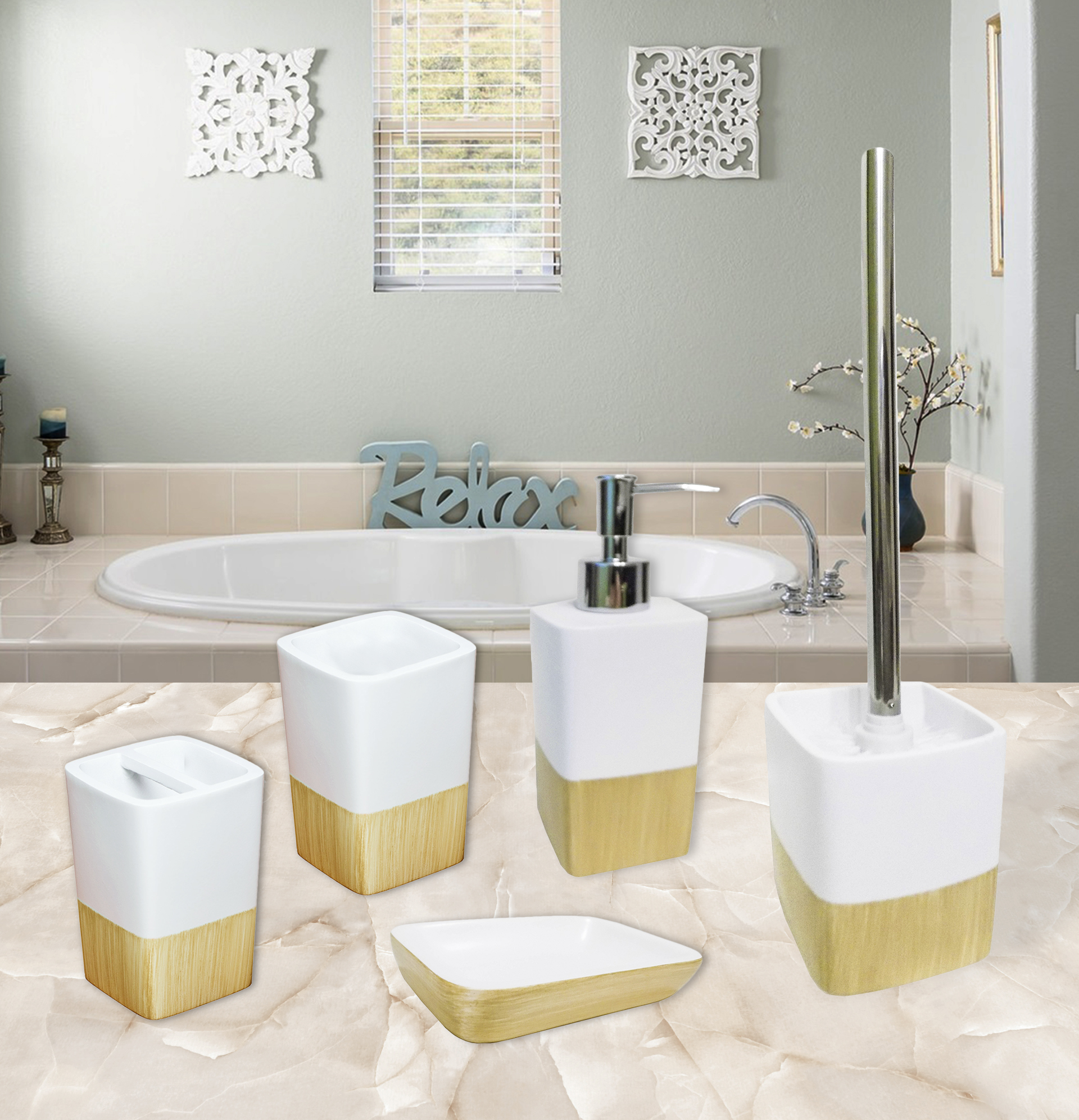 Дозатор для жидкого мыла Delphinium коллекция "Сандал", полирезина